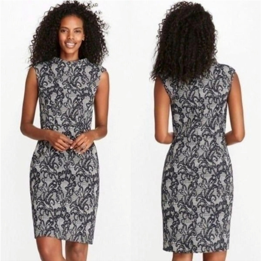 Brooks Brothers Black and White Lace Mini Dress
